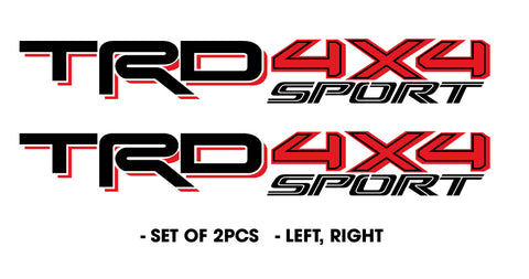 (2x) TRD 4x4 SPORT 4 Toyota Tacoma Tundra Truck Bed Side Vinyl Decals Stickers