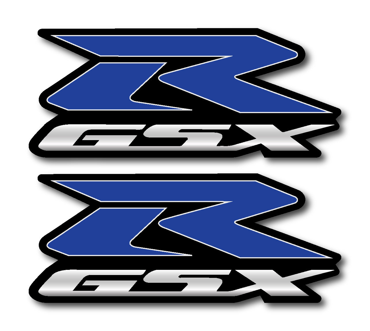 2 Blue GSXR Decals Stickers 600 1000 Emblem 750 Decal Bike Graphics Stickers