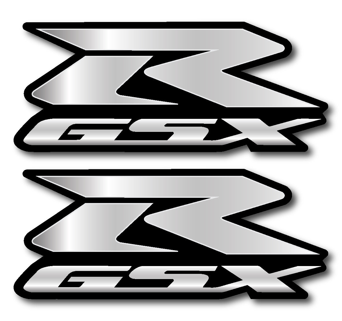 2 Custom Silver GSXR Decals 750 Stickers 600 1000 hayabusa 1300 fairing plastic