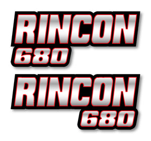 Rincon 680 Red Gas Tank Graphic Decal Sticker 4x4 2x4 Atv Quad Fender