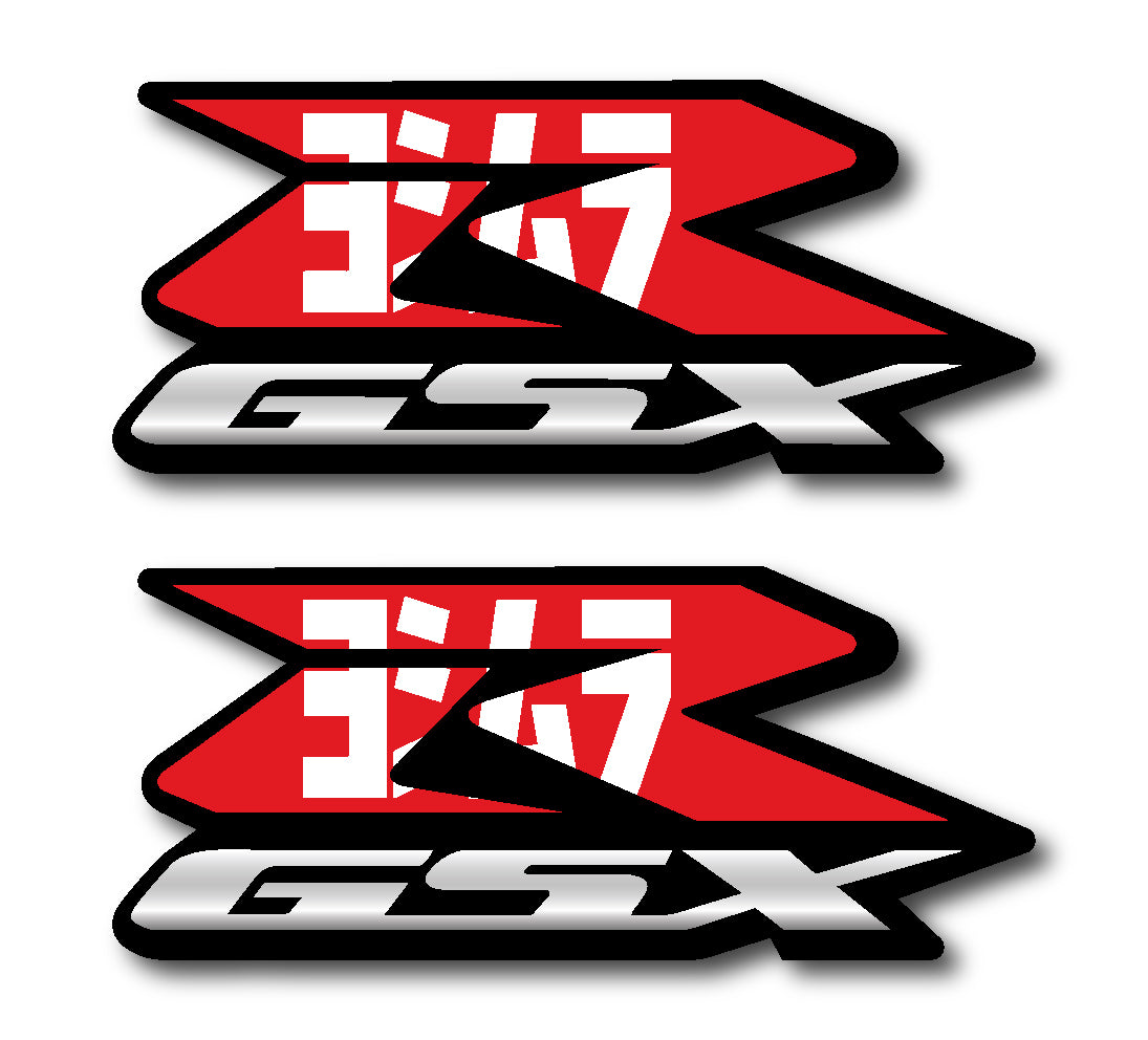 2x Custom Exhaust GSXR Decals 600 Stickers 750 1000 Emblem Decal Sticker