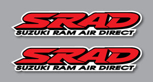 2x SRAD 600 750 Ram Air Direct Emblem Decals Stickers Graphics Fairing Decal red