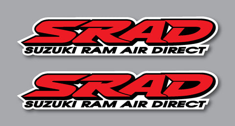 2x SRAD 600 750 Ram Air Direct Emblem Decals Stickers Graphics Fairing Decal red