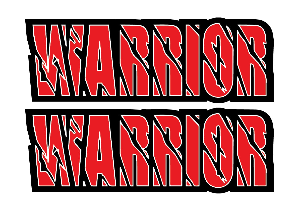 2 PCS Warrior 350 Red Rear Fender Graphics Decals Stickers ATV QUAD 4x2 raptor