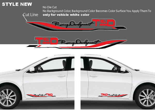 2pcs TRD Racing Development Vinyl Decal Sticker Emblem Side 4 Stickers Car Truck