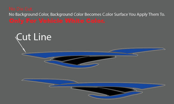 (2) RV Car Truck Pontoon Boat Trailer Side Accent Decals Graphics Stripes