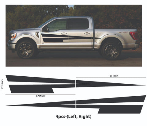 Side Hockey Arrow W/Pin Stripe Vinyl Decal Graphics Stripes 09-20 4 Ford F150 BL