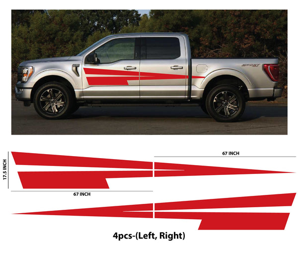 Side Hockey Arrow W/Pin Stripe Vinyl Decal Graphics Stripes 09-20 Fits Ford F150