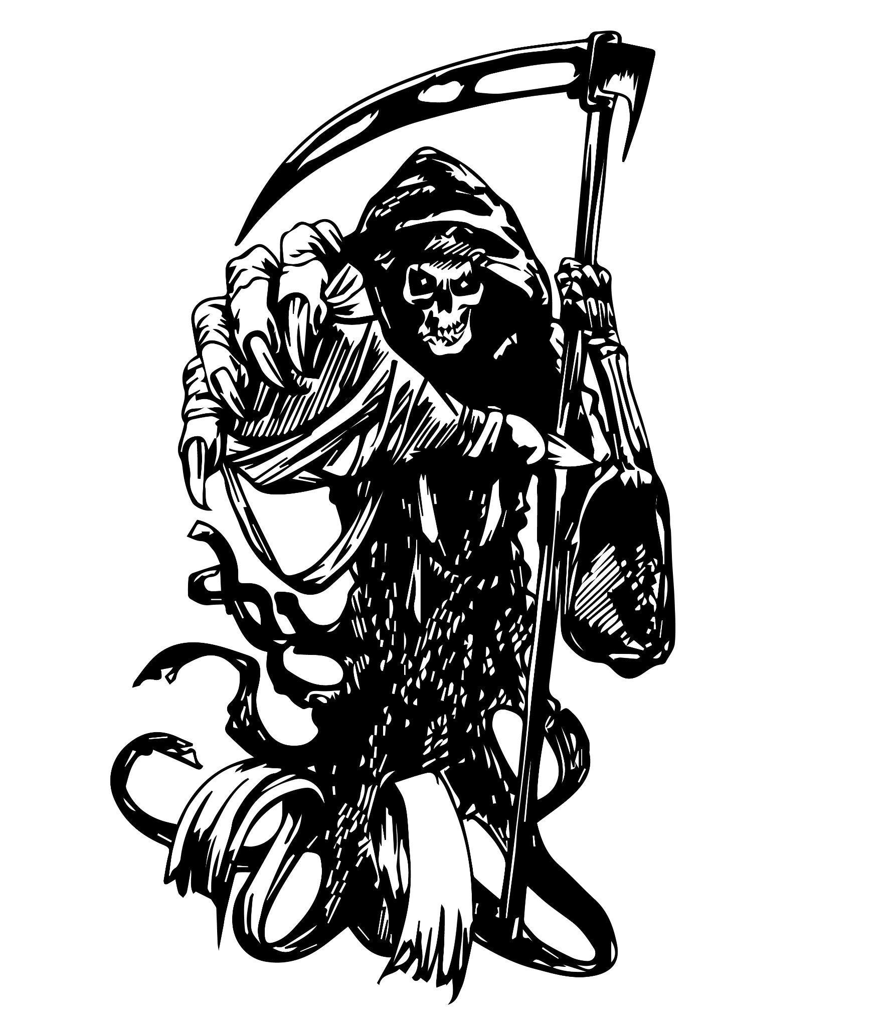 Reaper Skull Hand Graphic Tailgate Hood Window Decal Vehicle Truck Car Stickers