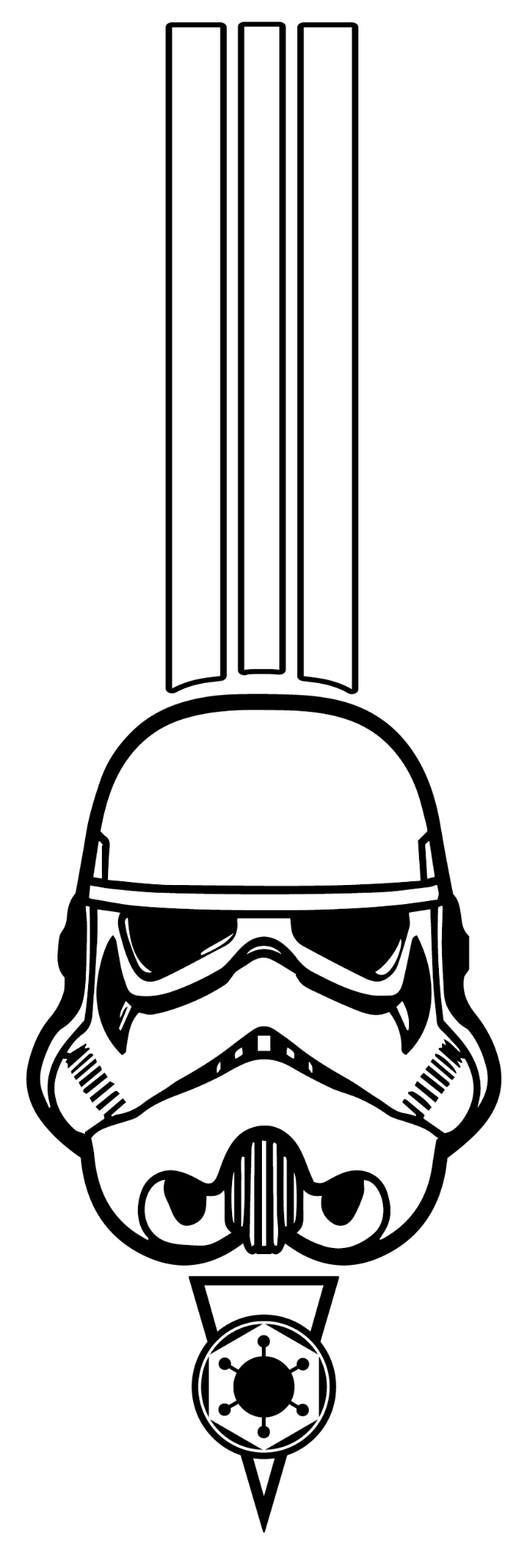 35" STORMTROOPER HELMET Hood Car Vinyl Stripes Sticker Decal For Star War Dark