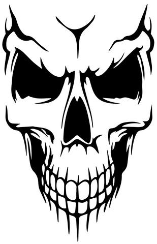 36" BLACK sticker Car Truck trailer boat vinyl Made 4  Skull Hood Decal large