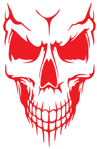 Decal large 36" RED sticker Car Truck trailer boat vinyl For Skull Hood