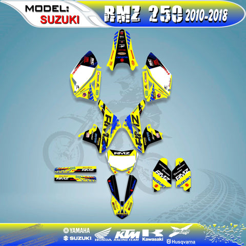 Suzuki RMZ 250 Graphics Decal Kit 2010 2011 2012 2013 2014 2015 2016 2017 2018