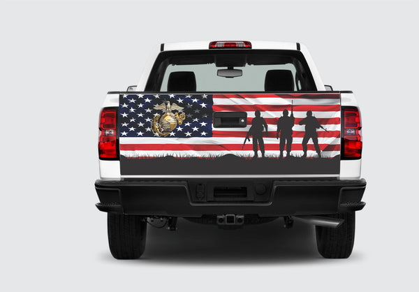 Flag US Army Military Tailgate Wrap Vinyl Graphic Decal Sticker Wrap Car Truck