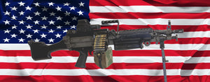 Flag US w Machine Gun Tailgate Wrap Vinyl Graphic Decal Sticker Wrap Car Truck