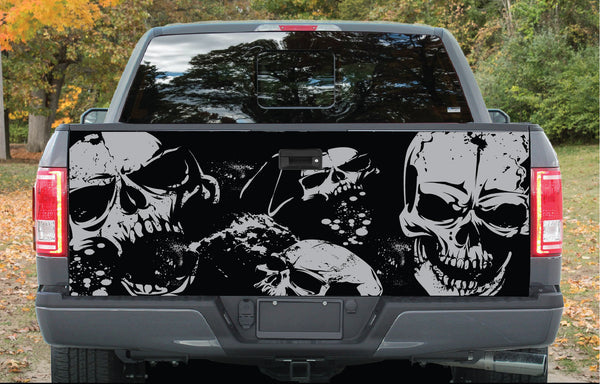 Seamless Skulls Grunge Tattoo Graphic Wrap Tailgate Vinyl Decal SUV Truck CAR TG-42