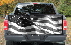 American Flag Fabric Gray Graphic Rear Tailgate Vinyl Decal Truck Pickup Wrap TG-44