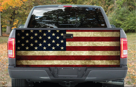 AMERICAN FLAG Tailgate Wrap Vinyl Graphic Decal Sticker Car Trunk TG-48