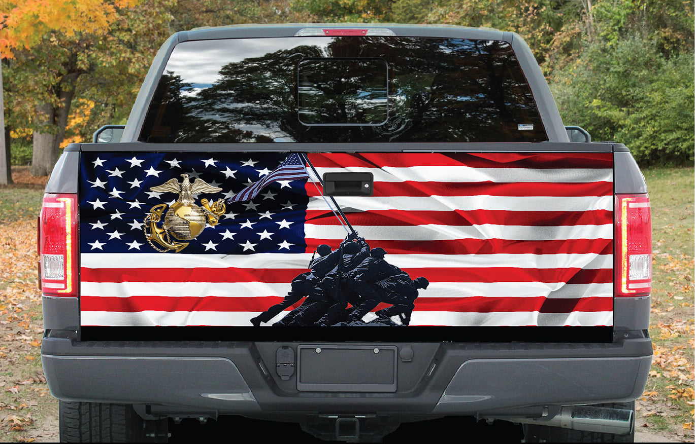 Flag Tailgate Wrap Vinyl Graphic Decal Sticker Car Trunk Design