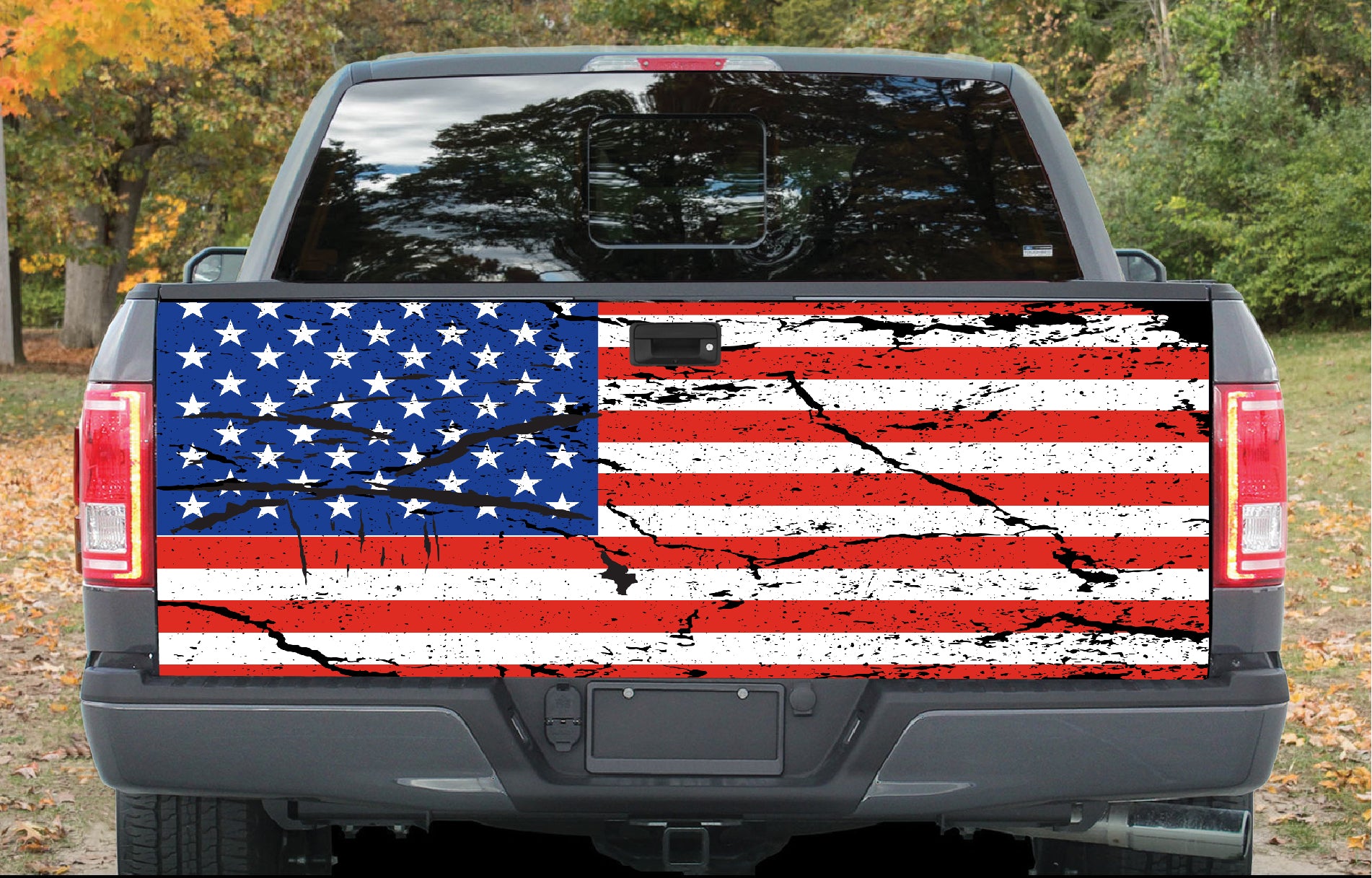 American Flag Tailgate Wrap Vinyl Graphic Decal Sticker Design