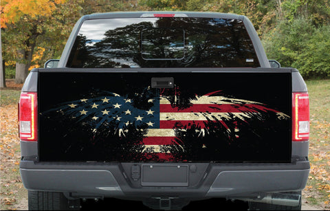 AMERICAN FLAG EAGLE Tailgate Wrap Vinyl Graphic Decal Sticker Designs