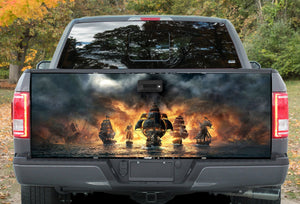 Menacing Pirate Ship Fleet Tailgate Wrap Vinyl Graphic Decal Sticker Wrap 