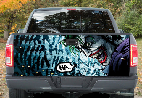 Tailgate Wrap Vinyl Graphic Decal Sticker Wrap Car Truck Joker Smile