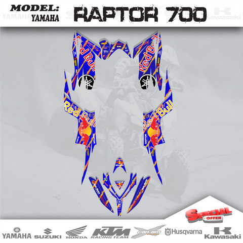 DECAL 11-YART2B Graphics Kits Racing Team Decals Stickers For Yamaha Raptor 700 2013-2018 1